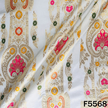 Dyeable Zari Work Dola Silk Kali Fabric - F5568