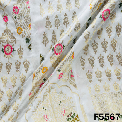 Dyeable Zari Work Dola Silk Kali Fabric - F5567