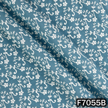 Thread Embroidered Cambric Cotton Fabric - F7055