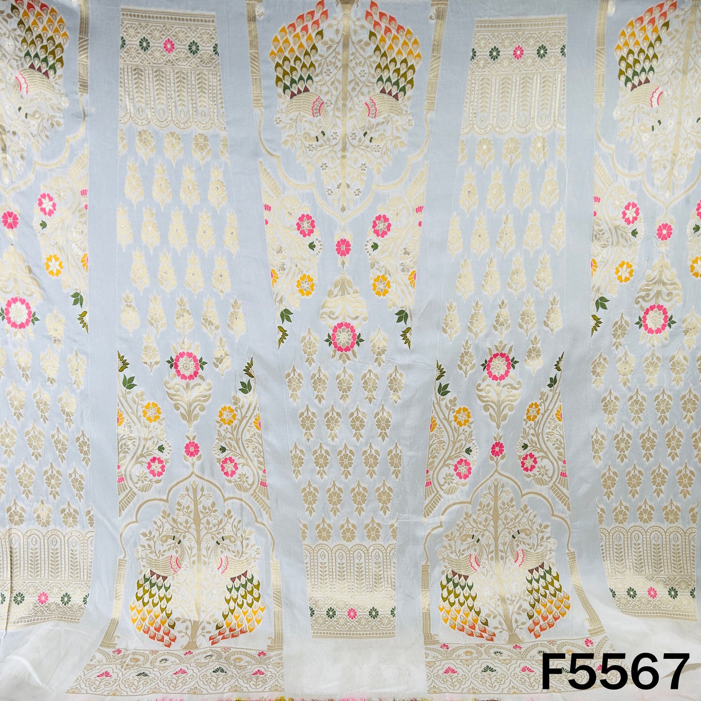 Dyeable Zari Work Dola Silk Kali Fabric - F5567