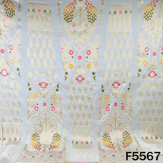 Dyeable Zari Work Dola Silk Kali Fabric - F5567
