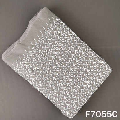 Thread Embroidered Cambric Cotton Fabric - F7055