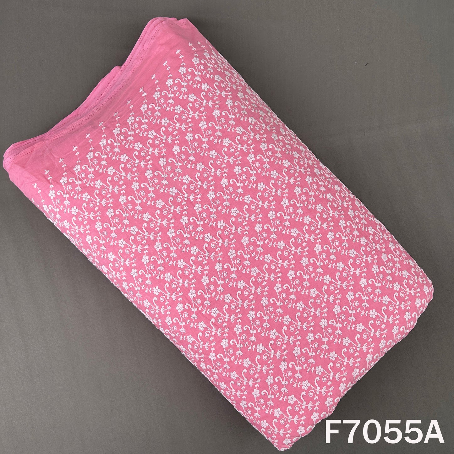 Thread Embroidered Cambric Cotton Fabric - F7055