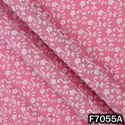 Thread Embroidered Cambric Cotton Fabric - F7055