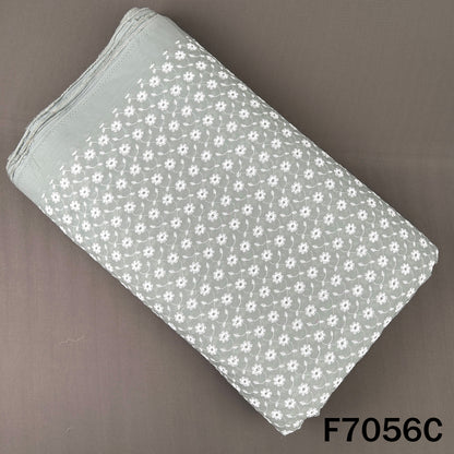 Thread Embroidered Cambric Cotton Fabric - F7056