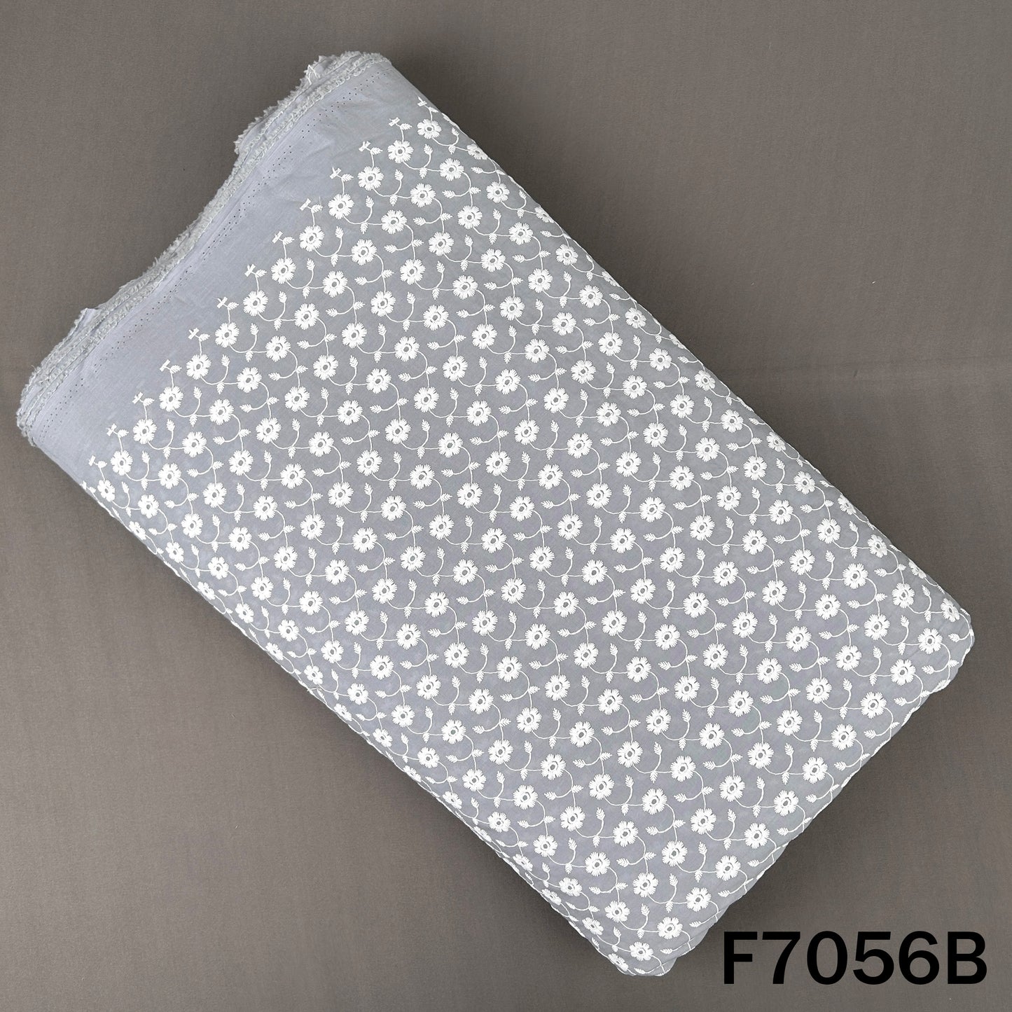 Thread Embroidered Cambric Cotton Fabric - F7056