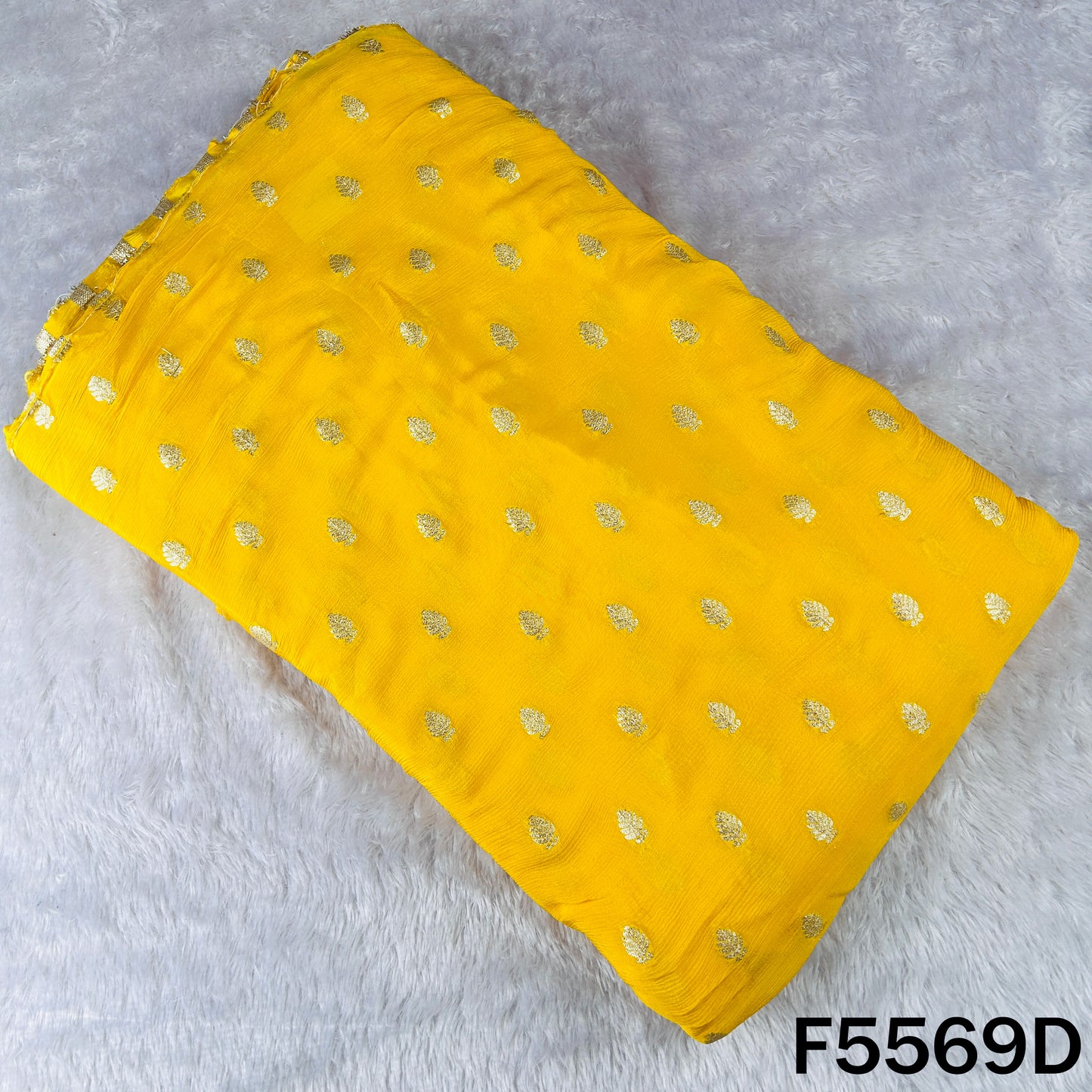 Zari Work Chinnon Chiffon Fabric - F5569