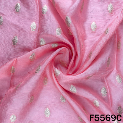 Zari Work Chinnon Chiffon Fabric - F5569
