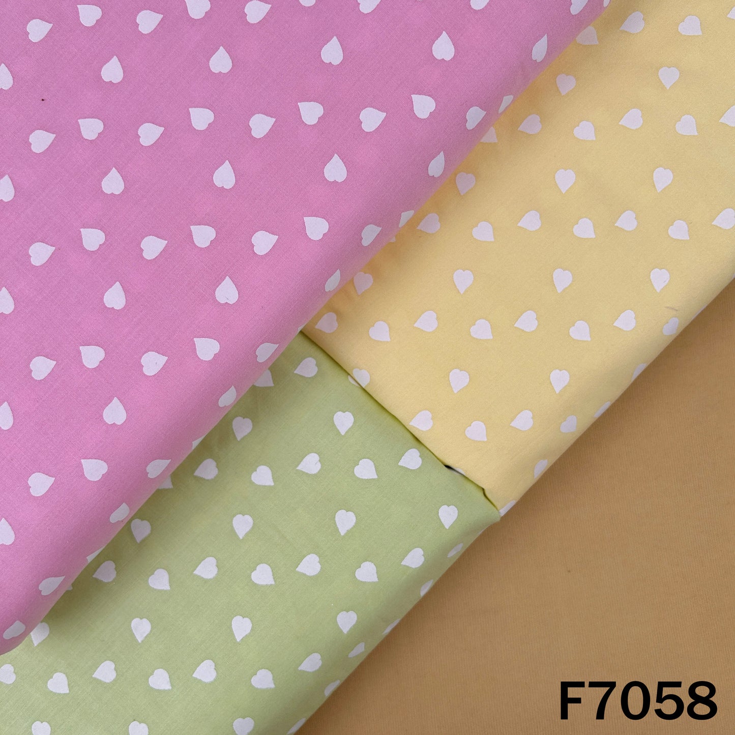 Heart Print Lizzy Bizzy Cotton Fabric - F7058