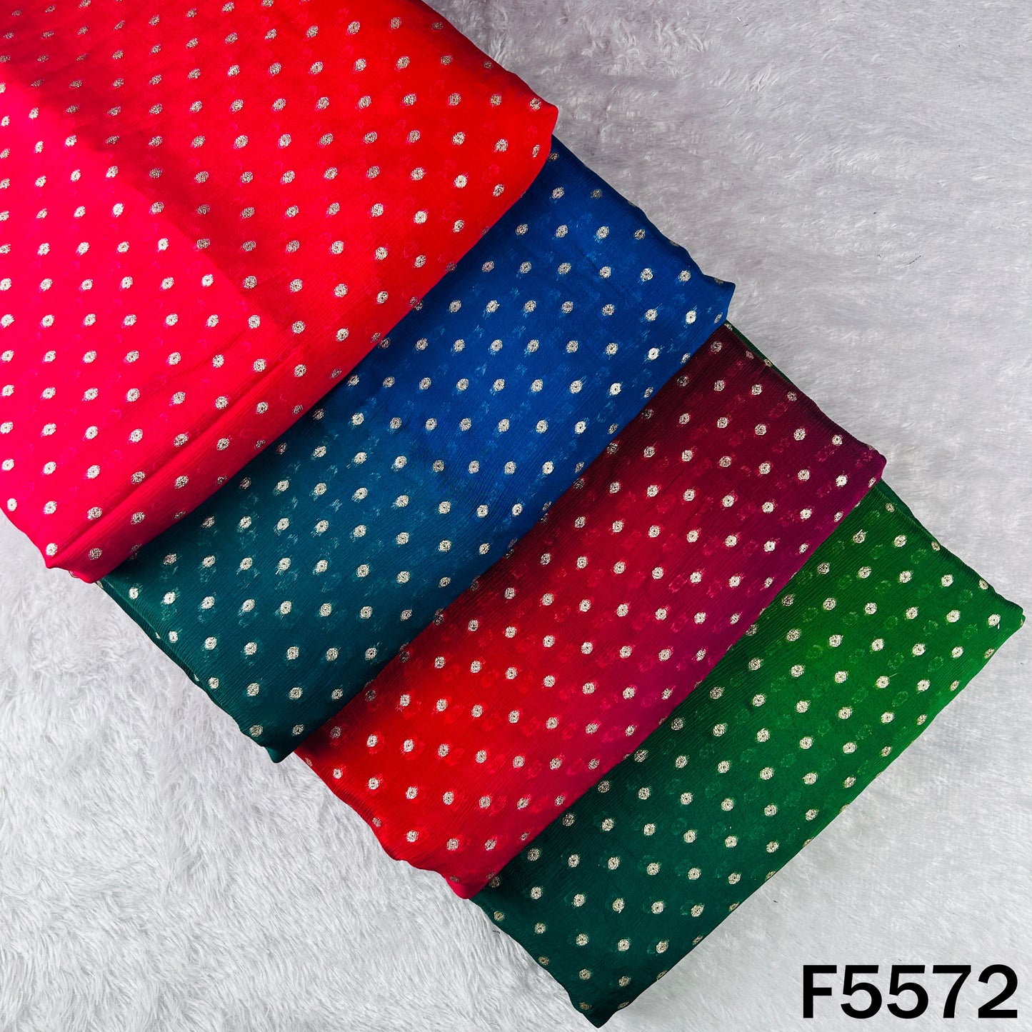 Zari Work Ombre Shade Chinnon Chiffon Fabric - F5572