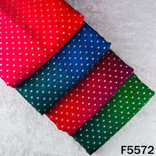 Zari Work Ombre Shade Chinnon Chiffon Fabric - F5572