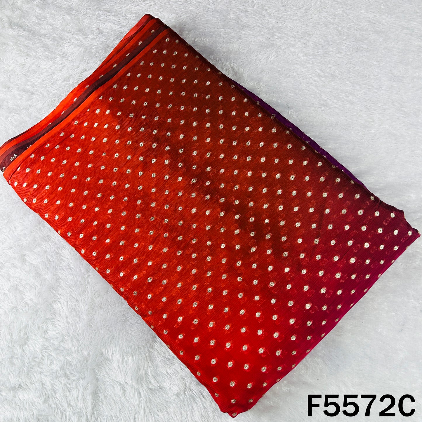 Zari Work Ombre Shade Chinnon Chiffon Fabric - F5572