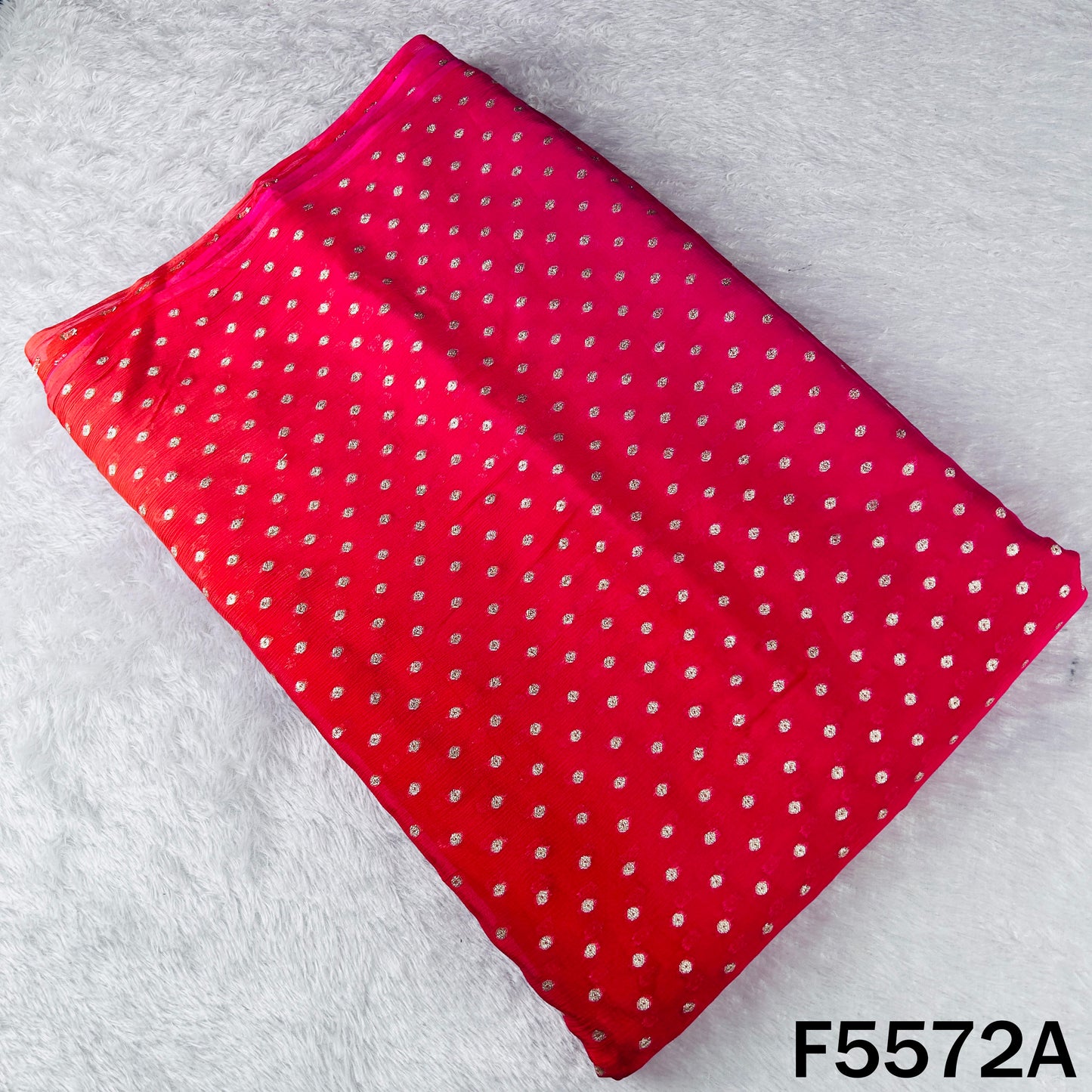 Zari Work Ombre Shade Chinnon Chiffon Fabric - F5572