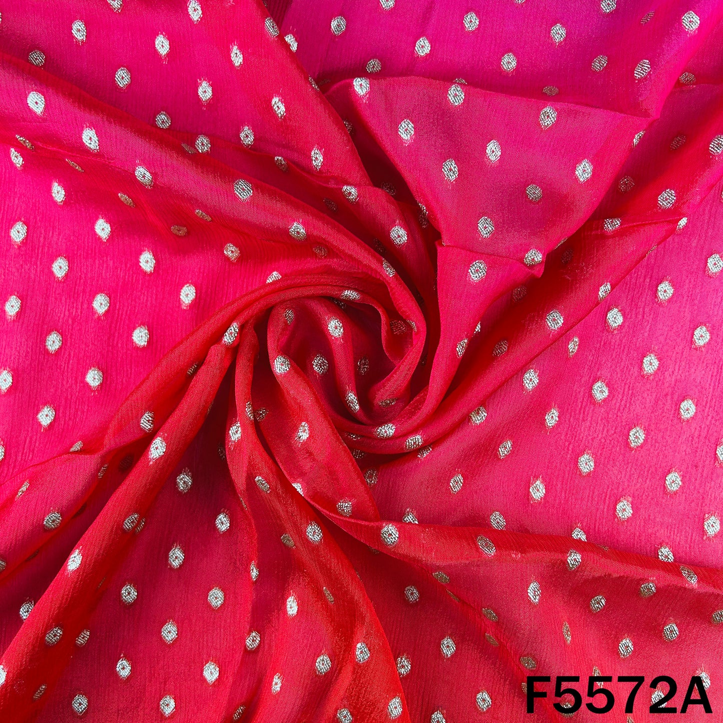 Zari Work Ombre Shade Chinnon Chiffon Fabric - F5572