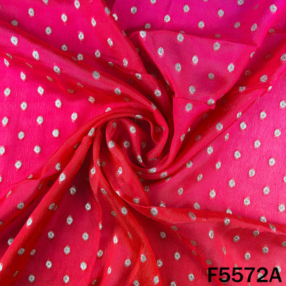 Zari Work Ombre Shade Chinnon Chiffon Fabric - F5572