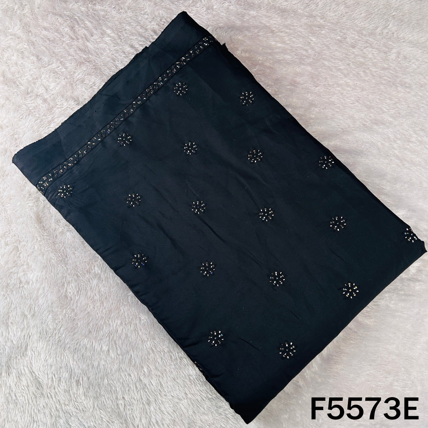 Cut Dana Thread Embroidered Cotton Silk Fabric - F5573