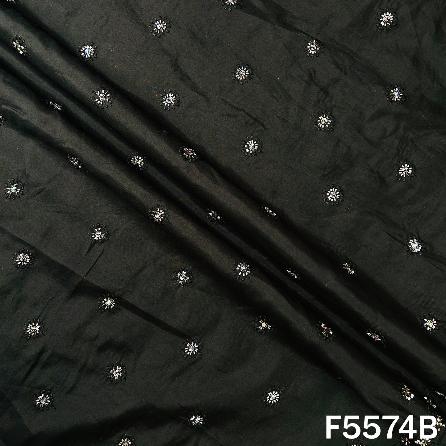 Cut Dana Thread Embroidered Cotton Silk Fabric - F5574