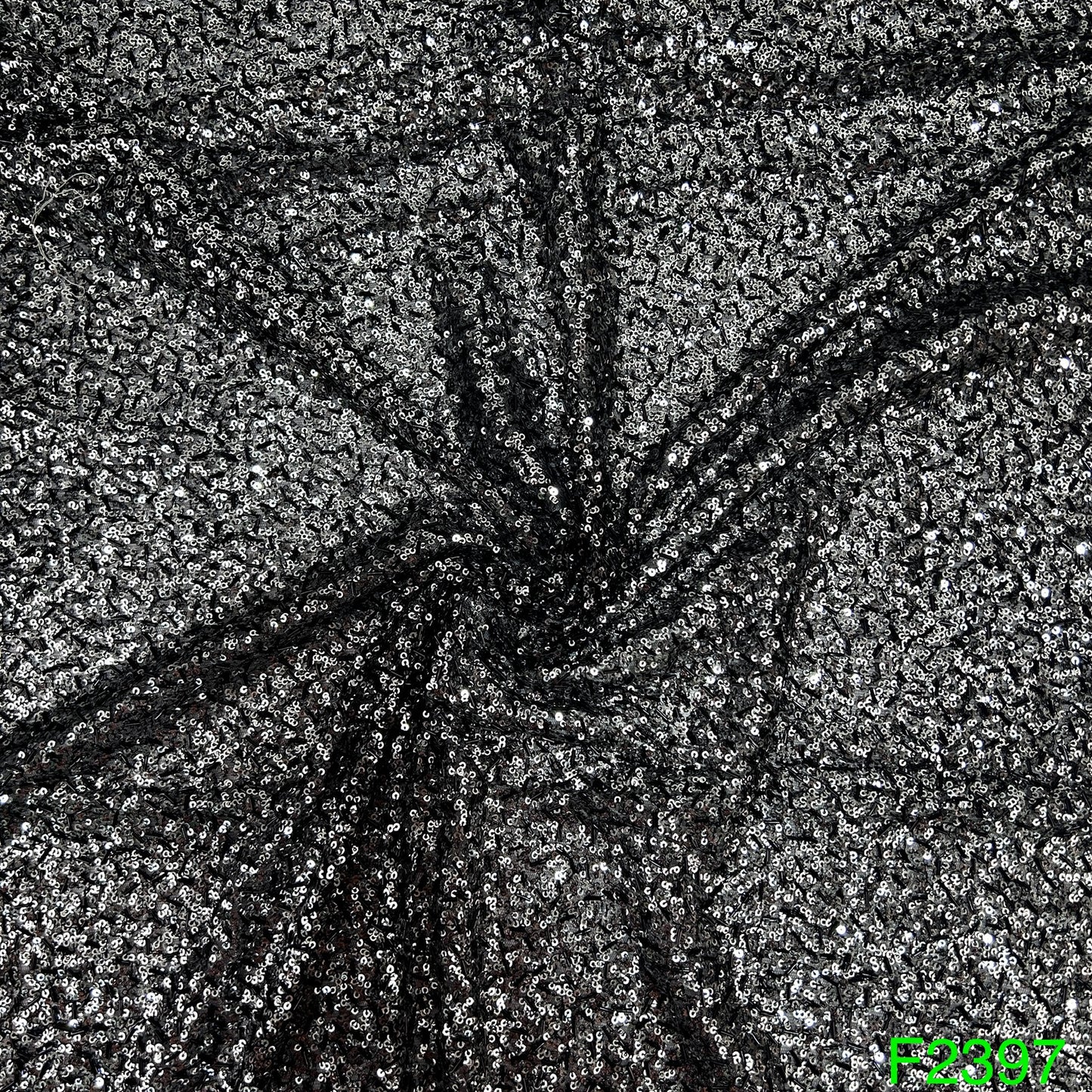 Sequins Cut Dana Work Embroidered Net Fabric - f2397