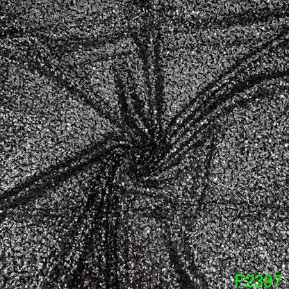 Sequins Cut Dana Work Embroidered Net Fabric - f2397