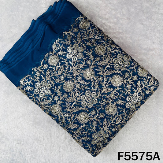 Zari Sequins Emberoidered Georgette Fabric - F5575