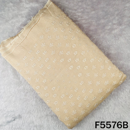 Thread Sequins Embroidered Dola Silk Fabric - F5576