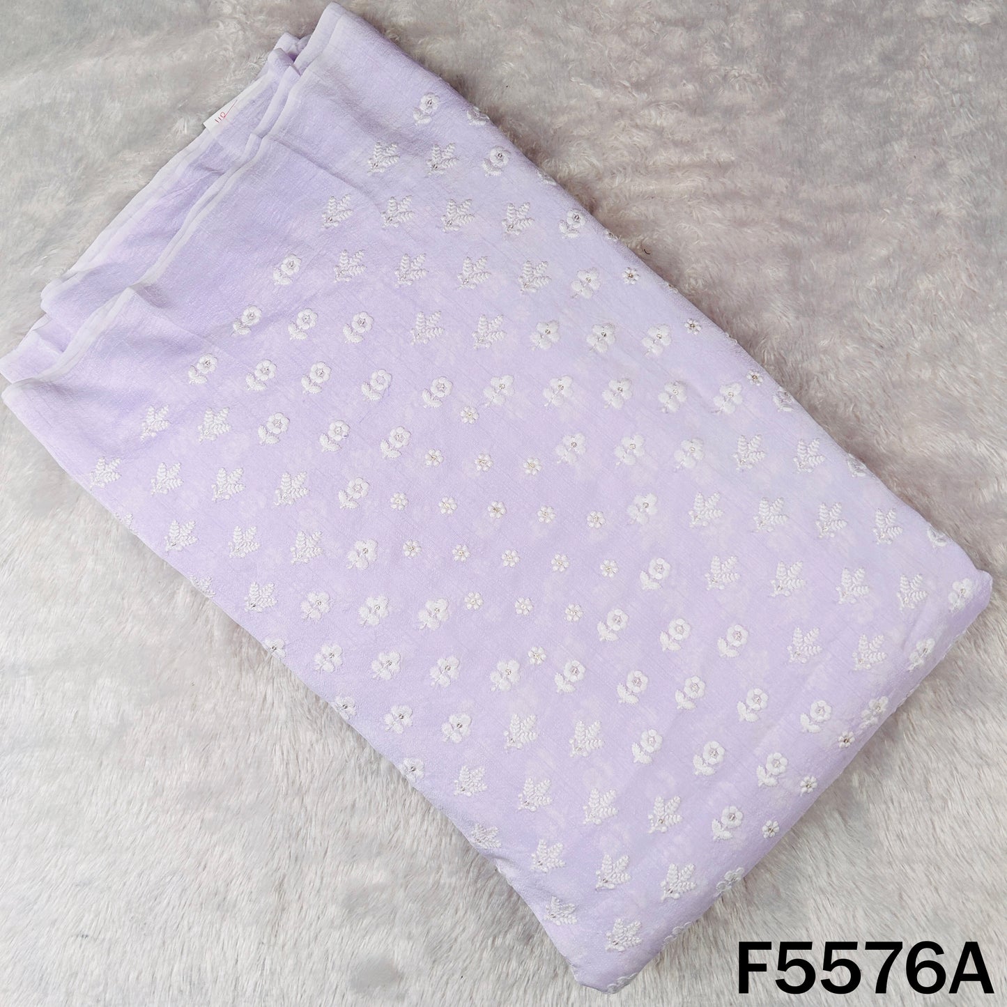 Thread Sequins Embroidered Dola Silk Fabric - F5576