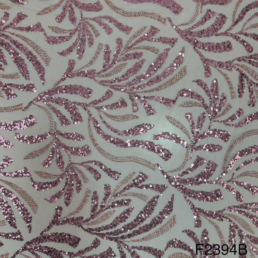 Sequins Cut Dana Work Embroidered Net fabric - F2394