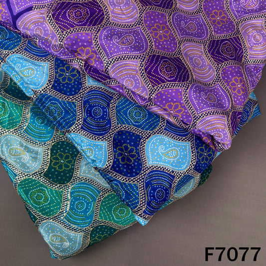 Bandhani Print Zari Sequins Crepe Fabric - F7077