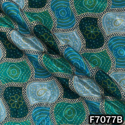 Bandhani Print Zari Sequins Crepe Fabric - F7077