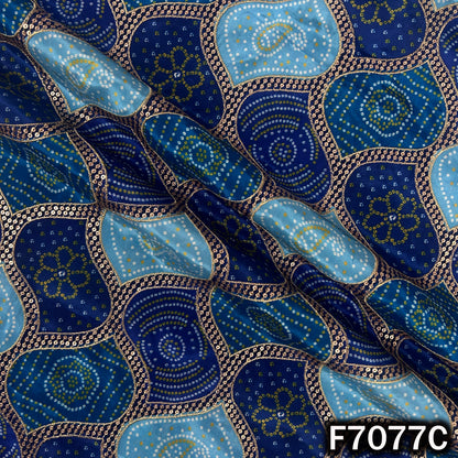 Bandhani Print Zari Sequins Crepe Fabric - F7077
