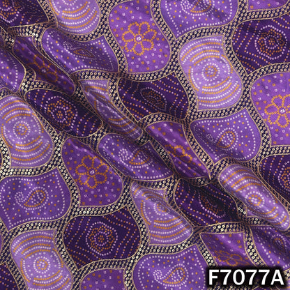 Bandhani Print Zari Sequins Crepe Fabric - F7077