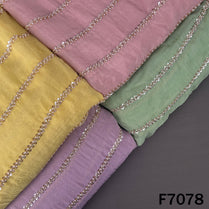 Cut Dana Sequins Pearl Work Organza Fabric - F7078