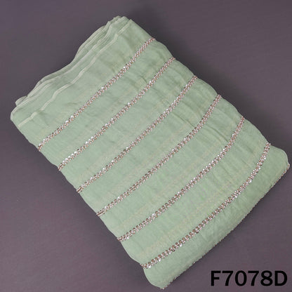 Cut Dana Sequins Pearl Work Organza Fabric - F7078