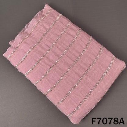 Cut Dana Sequins Pearl Work Organza Fabric - F7078