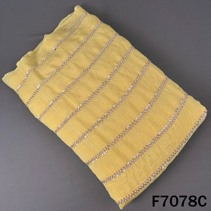 Cut Dana Sequins Pearl Work Organza Fabric - F7078