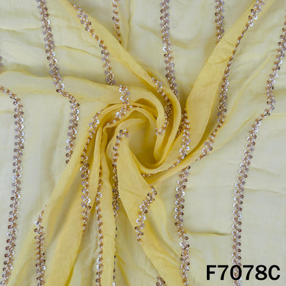 Cut Dana Sequins Pearl Work Organza Fabric - F7078
