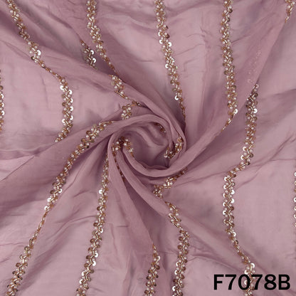 Cut Dana Sequins Pearl Work Organza Fabric - F7078