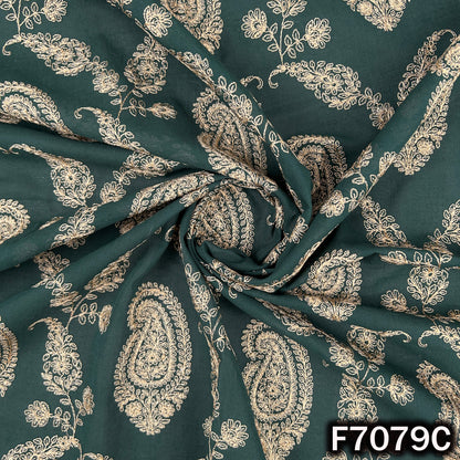 Thread Embroidered 2*2 Rubia Cotton Fabric - F7079