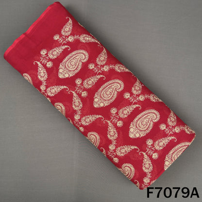 Thread Embroidered 2*2 Rubia Cotton Fabric - F7079