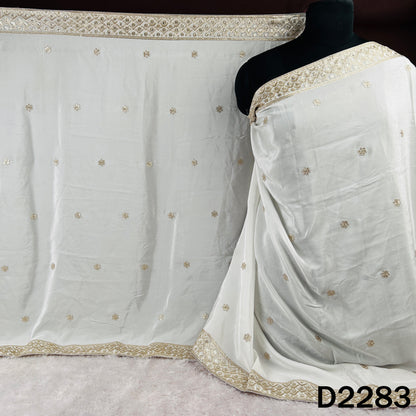 Dyeable Zari Sequins Work Crepe Dupatta - D2283