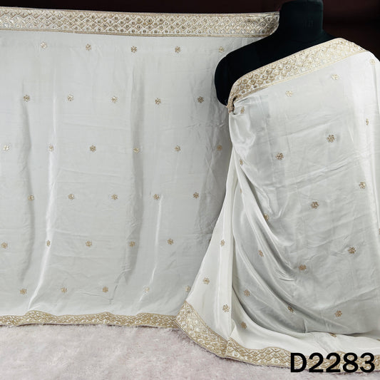 Dyeable Zari Sequins Work Crepe Dupatta - D2283