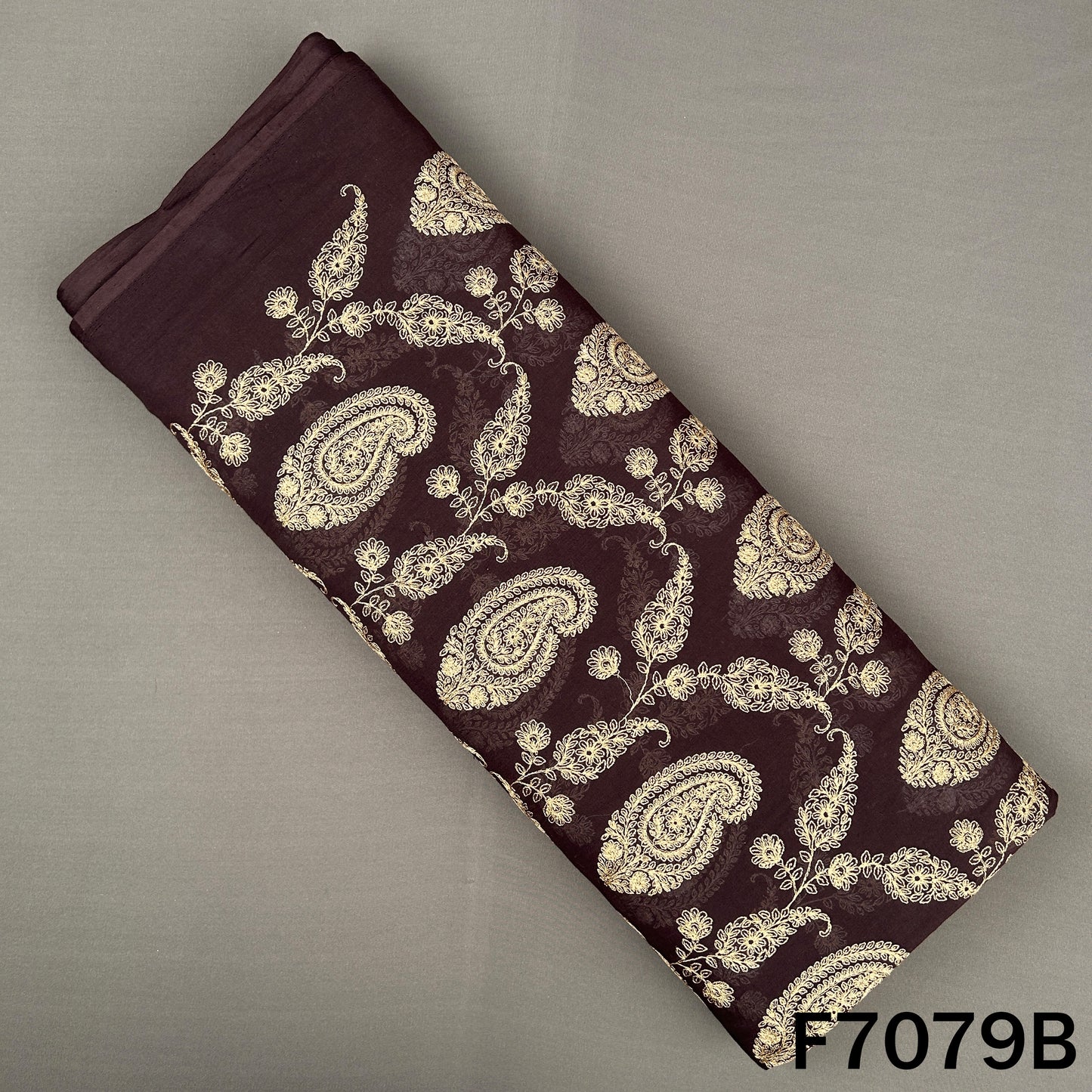 Thread Embroidered 2*2 Rubia Cotton Fabric - F7079