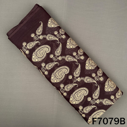 Thread Embroidered 2*2 Rubia Cotton Fabric - F7079