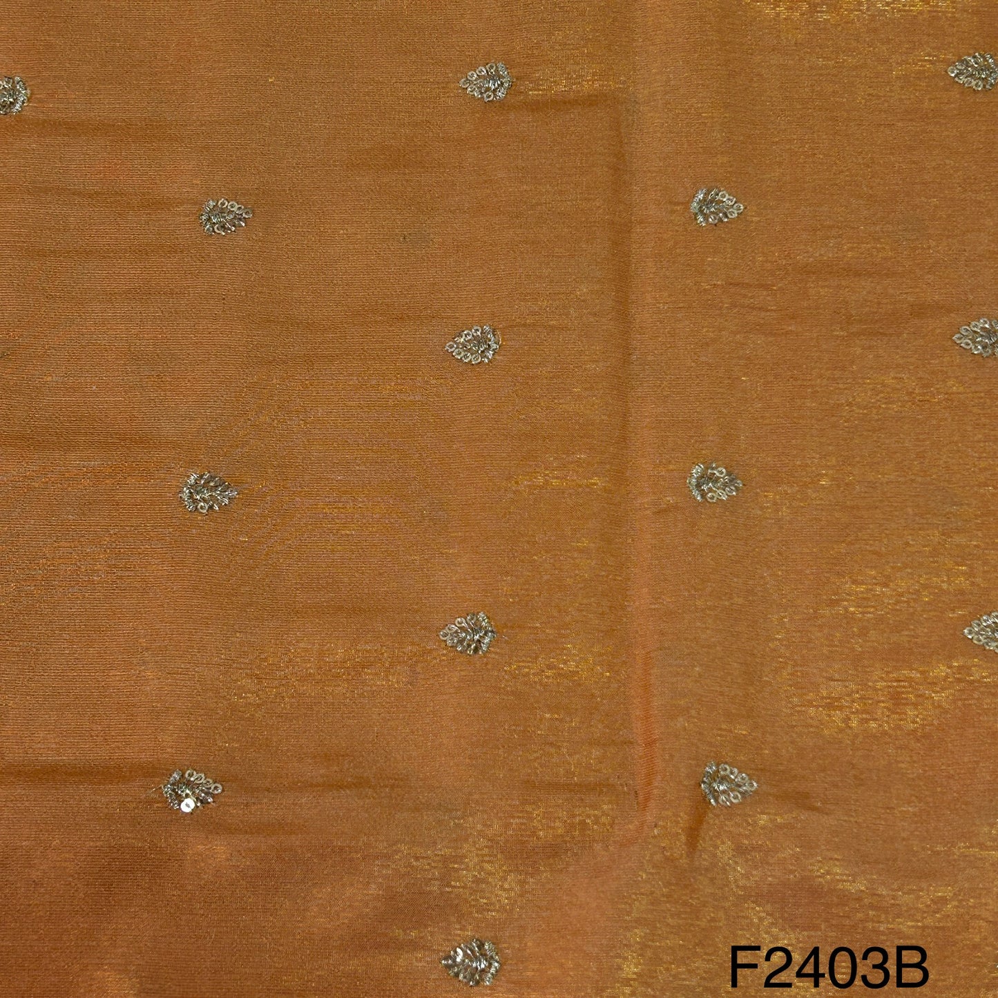 Zari Sequins Buti Shimmer Tissue Fabric-F2403