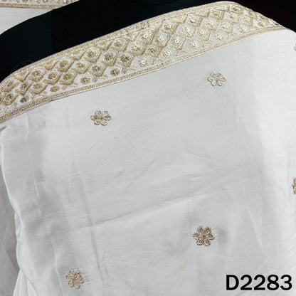 Dyeable Zari Sequins Work Crepe Dupatta - D2283