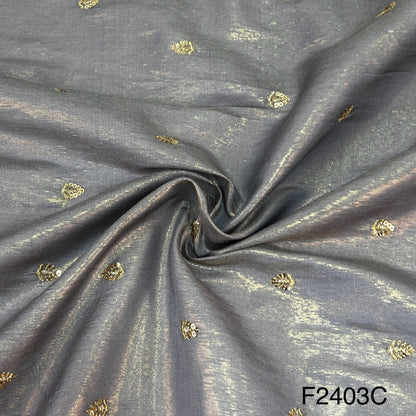 Zari Sequins Buti Shimmer Tissue Fabric-F2403