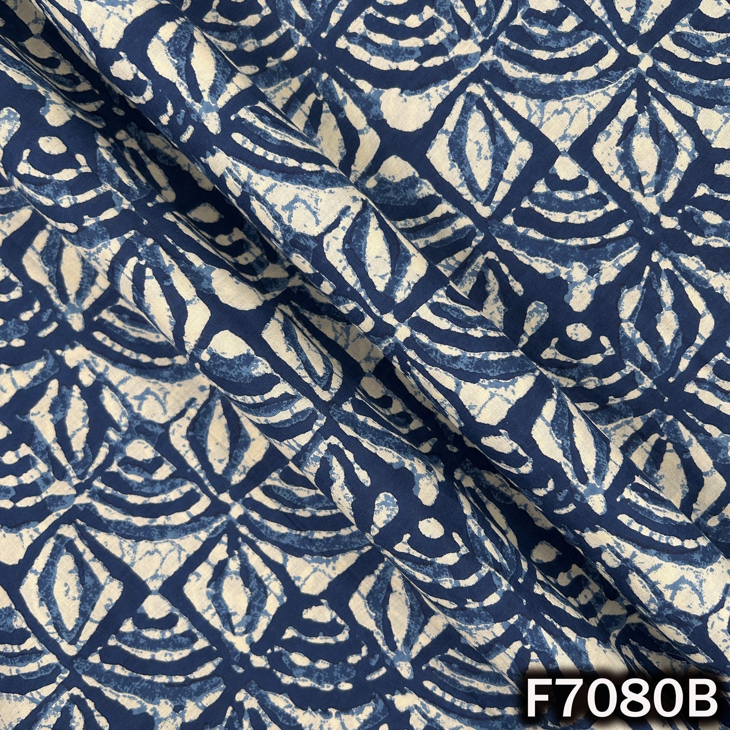 Indigo Print Cambric Cotton Fabric - F7080