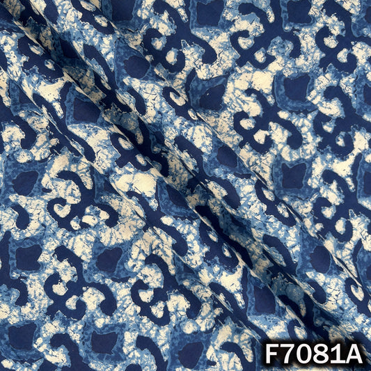 Indigo Print Cambric Cotton Fabric - F7081