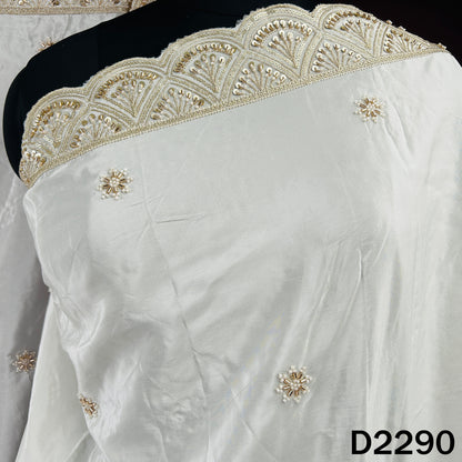 Dyeable Cut Dana Zari Sequins Work Crepe Dupatta - D2290