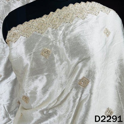 Dyeable Cut Dana Zari Sequins Work Velvet Dupatta - D2291